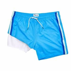 NEW BERMIES men's bora bora classic swim trunk in blue